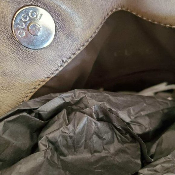 Gucci vintage bamboo painted Leather Purse Handbag Beige Brown black purple gray - Picture 2 of 13